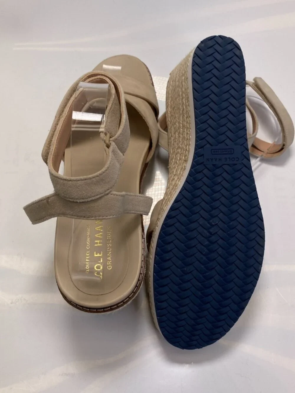 Cole Haan Women's CloudFeel Espadrille Sesame Wedge Sandals Sz 11